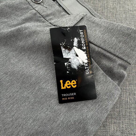 NEW! Womens Lee Trouser Pants Gray Ultra Lux comfort w/ Flex Motion 8 Medium - Picture 12 of 16
